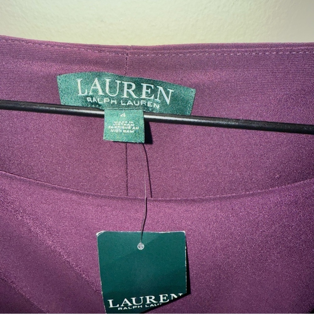 NWT Lauren Ralph Lauren Purple Sheath Long Sleeve Dress Size 4 Office Business - Picture 2 of 8